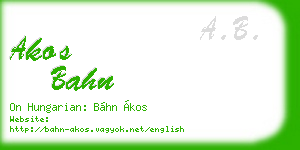 akos bahn business card